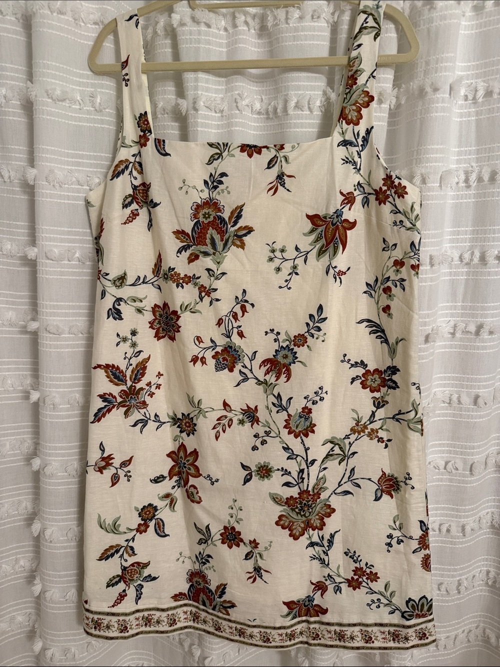 Tuckernuck Cream Floral Square-Neck Mini Dress